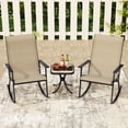 thumbnail image 3 of Patiojoy 3 Piece Rocking Bistro Set Outdoor Fabric Rocker Chairs Set with Coffee Table, 3 of 9
