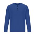thumbnail image 4 of Yuyuzo Sweatshirts for Men Long Sleeve Round Neck Buttons Pullover Knitted Textured Solid Color Tops, 4 of 6