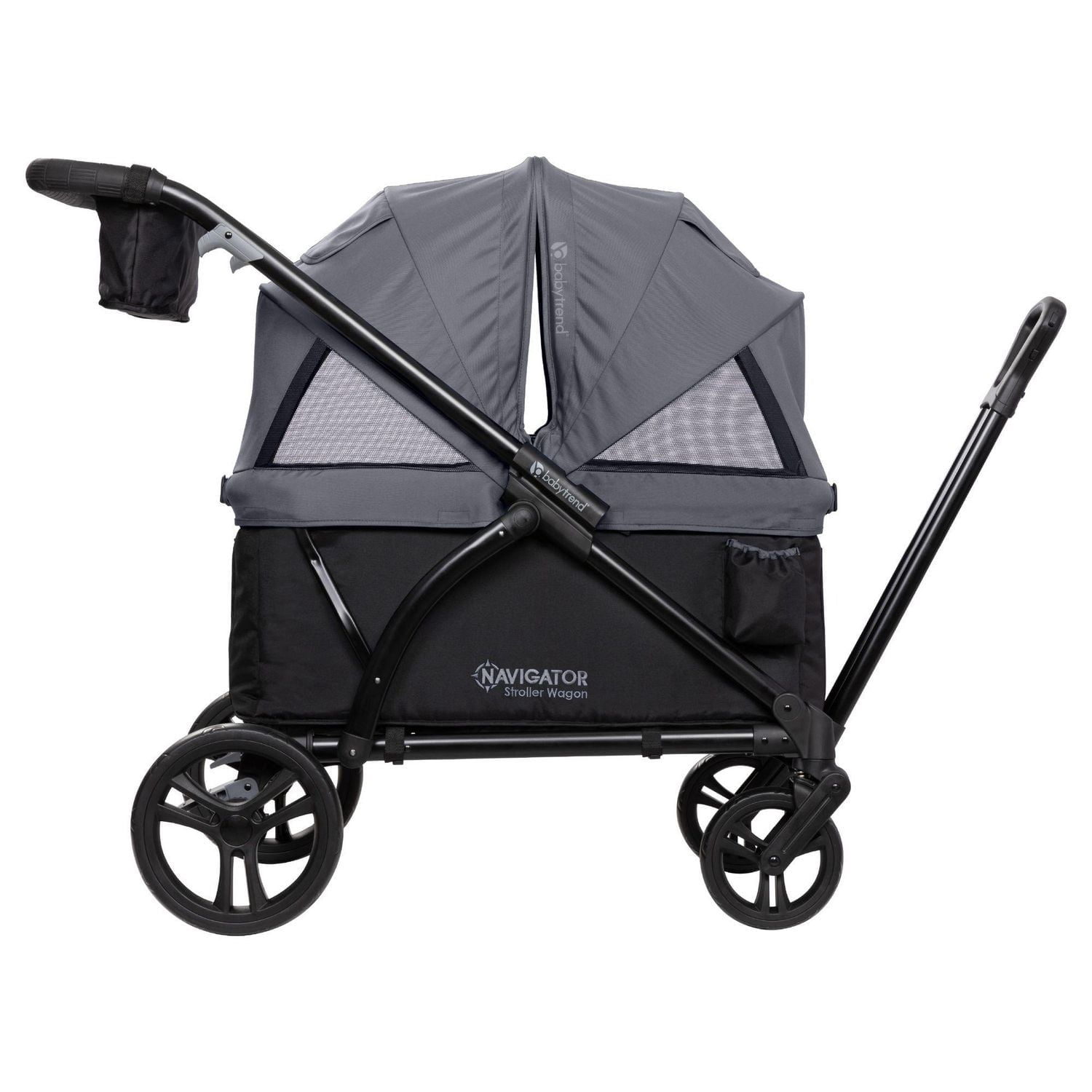 Baby Trend Navigator® 2-in-1 Stroller Wagon with 2 Built-in Seats, Adjustable Dual Canopies, and Push/Pull Modes.  110 lb Capacity