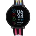 thumbnail image 1 of Justice Smart Girls’ Activity Watch – Black Strap with Neon Rainbow Accents, 1 of 3