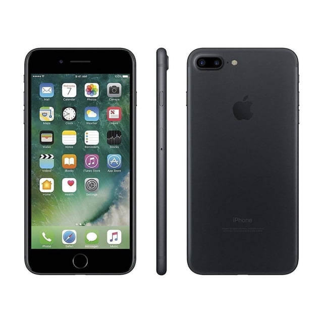 Apple iPhone 7 Plus Remis à Neuf 128 Go, Noir de Jais - Déverrouillé CDMA / GSM (Remis à Neuf)