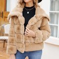 thumbnail image 4 of Hvobtty Veste en Molleton Décontractée à Manches Longues pour Femme, Manteau Chaud en Fausse Fourrure pour Femmes Dames Hiver Uni à Col Rabattu, 4 of 4