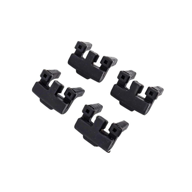 MYG 4-Piece Air Fryer Silicone Bumpers Set in black, designed as protective rubber feet for Instant Vortex, Gourmia, and Cosori fryer trays. These durable accessories prevent scratches, protect the inner coating, and extend the lifespan of air fryers. Ideal for cookware maintenance, easy to install and clean.