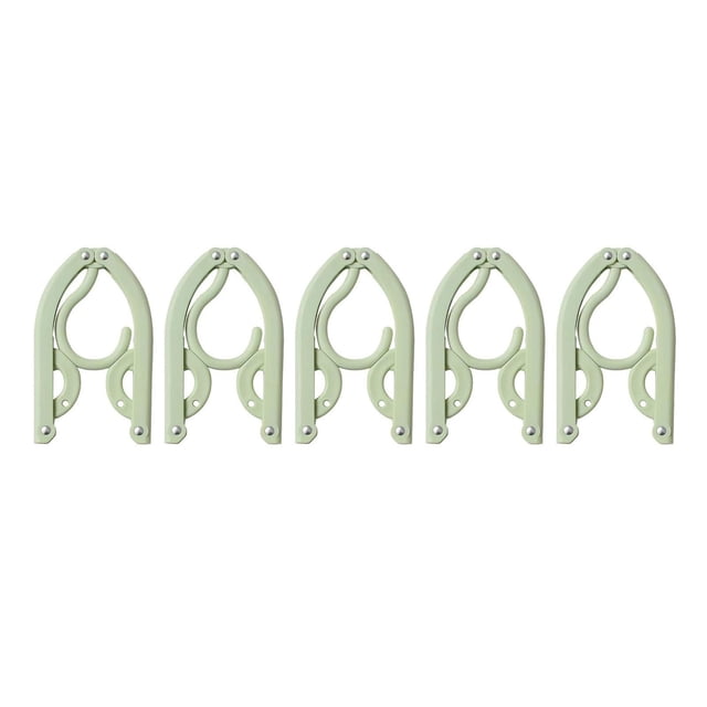Clearance! 5Pcs Travel Foldable Hangers Update Portable Plastic Hanger Travel Accessories Must Haves Clothes Drying Rack Folding Hanger for Traveling Camping Flying Rv Cruise Suitcase One Size Green