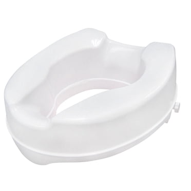 Drive Medical White Raised Toilet Seat with Lock, Standard Seat, 4"