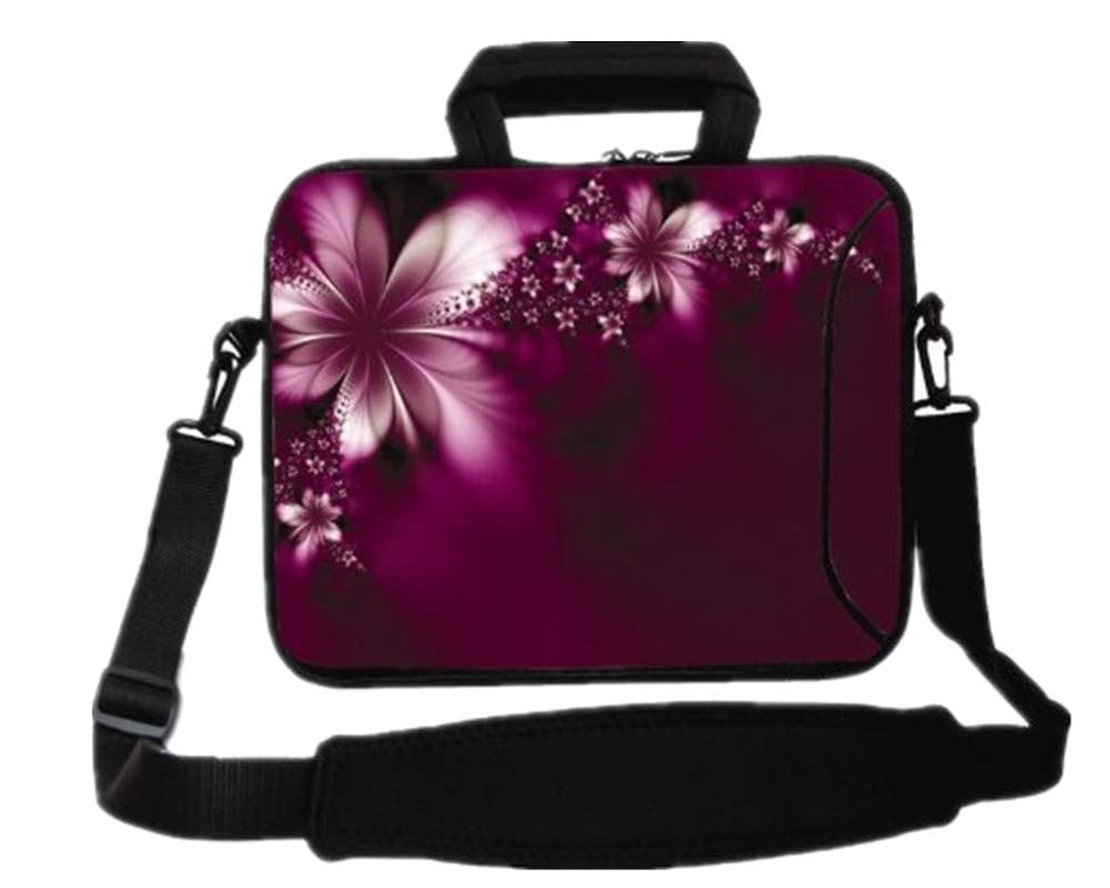 RICHEN 17 inch Laptop Shoulder Bag Carrying Case Computer PC Cover Pouch with Handle Fits 15.6/16/17/17.3/17.4 inch Laptop Notebook (16-17.3 inch, Flowers)