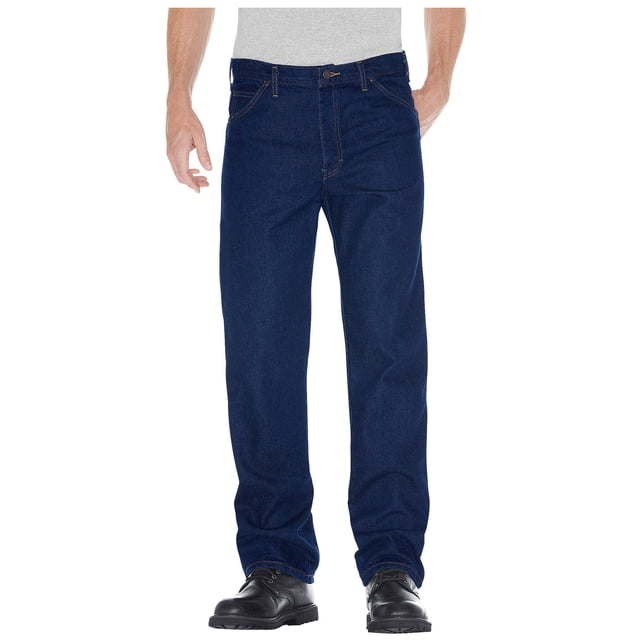 Dickies Mens Regular Straight Fit 5-Pocket Denim Jeans, 32W x 36L, Indigo Blue