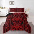 thumbnail image 2 of Erosebridal Rde Damask Flower Bedding Sets Queen with Comforter, Retro Boho Duvet Insert, Mandala Hippie Decor, Reversible, 2 of 7