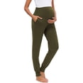 thumbnail image 4 of Maternity Womens Solid Color Casual Pants Stretchy Comfortable Lounge Pants, 4 of 7