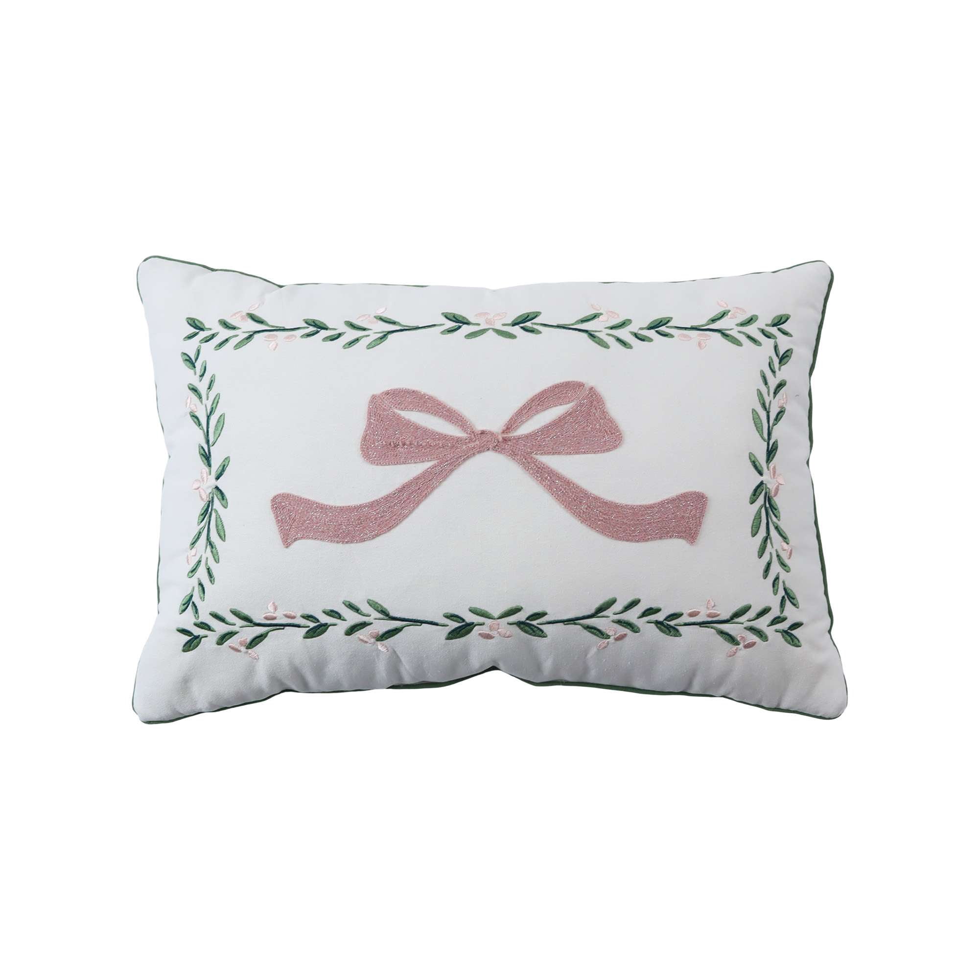 Holiday time — Coussin lombaire rectangulaire décoratif à guirlande 51 × 33 cm