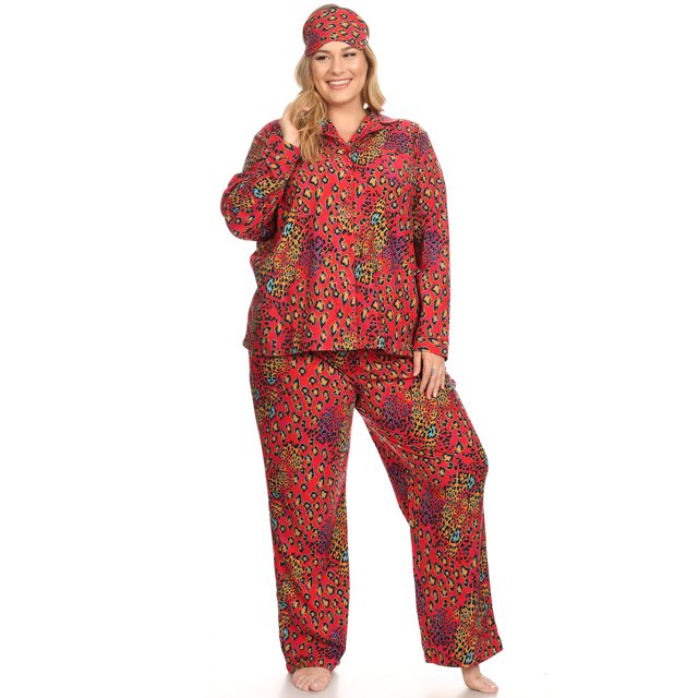 White Mark Pyjama Trois Pièces à Boutons pour Femme