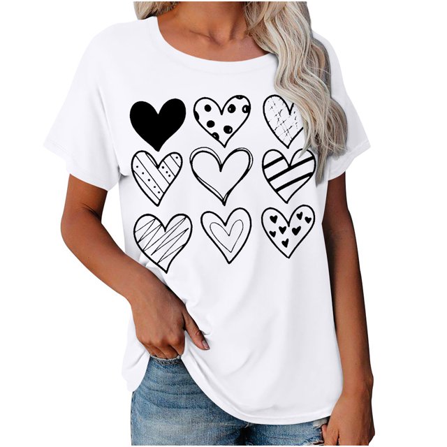 Cadeaux de la Saint-Valentin pour Femmes, Imprimé de la Saint-Valentin, Blouses Confortables et à la Mode pour Femmes