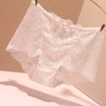 thumbnail image 2 of HUITKMM Womens Underwear Ladies' Lace Solid Color Transparent Mid High Waist Plus Size Triangle Pants, 2 of 4
