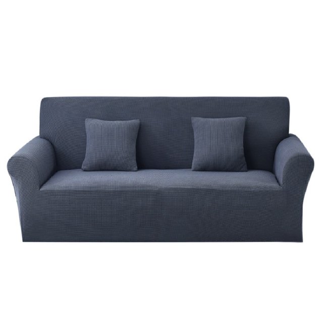 2024 Jacquard Stretch Sofa Slipcover Textured Non Slip Couch Cover Loveseat Dark Gray