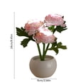 thumbnail image 3 of weibbin Ceramic Flower Pot LED Night Light USB Desk Lamp for Bedroom Home Decor, 9.45x3.54 Inches, Pink, 3 of 6