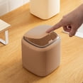 thumbnail image 1 of ZZkhGO Press Button Countertop Trash Can, Small Waste Bin with Lid for Bedside Table, Compact Garbage Bin for Bathroom Desk Kitchen, 1 of 6