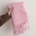 thumbnail image 4 of RXIRUCGD Women's Fashionable Solid Color Tassels Soft Skin Friendly Scarf( Pink ), 4 of 4