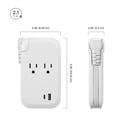 thumbnail image 3 of Globe Electric 2-Outlet White USB-A USB-C Portable Travel Power Block with 2 ft Wrapped Extension Cord, 3 of 6
