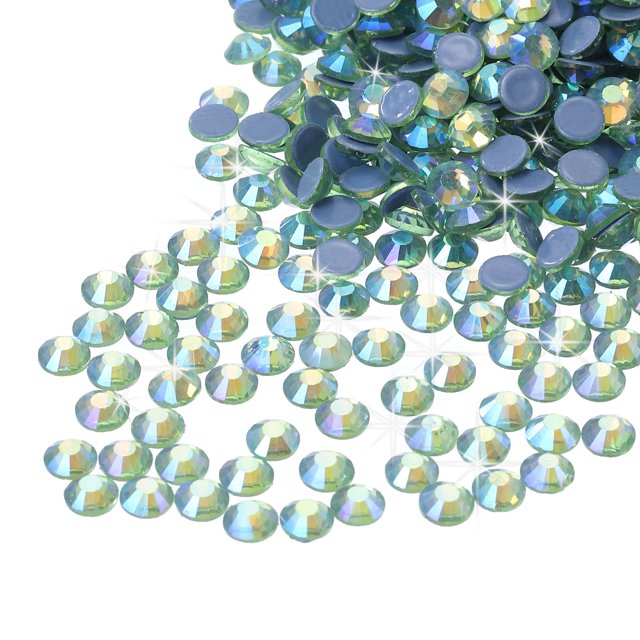 Uxcell Hotfix Rhinestones Flatback Crystal Glass Gems for Craft Clothes DIY Decoration Bright Light Green 4.8mm