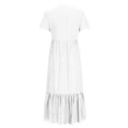 thumbnail image 4 of Pisexur Robes d'Été pour Femmes à Col Rond, Robe Fluide Plissée Tendance à Manches Courtes, Mode avec Poche, Robe d'Été de Plage Évasée à Imprimé Floral, 4 of 5