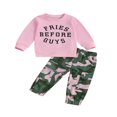 thumbnail image 1 of Baby Boys 2PCS Pants Sets Long Sleeve Round Neck Sweatshirt Tops Solid Color Pants Sets, 1 of 7