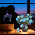 thumbnail image 2 of Cheapark LED Rose Flower String Lights 20 Warm White Lights Valentines Day Decoration USB Powered For Bedroom Party, 2 of 5