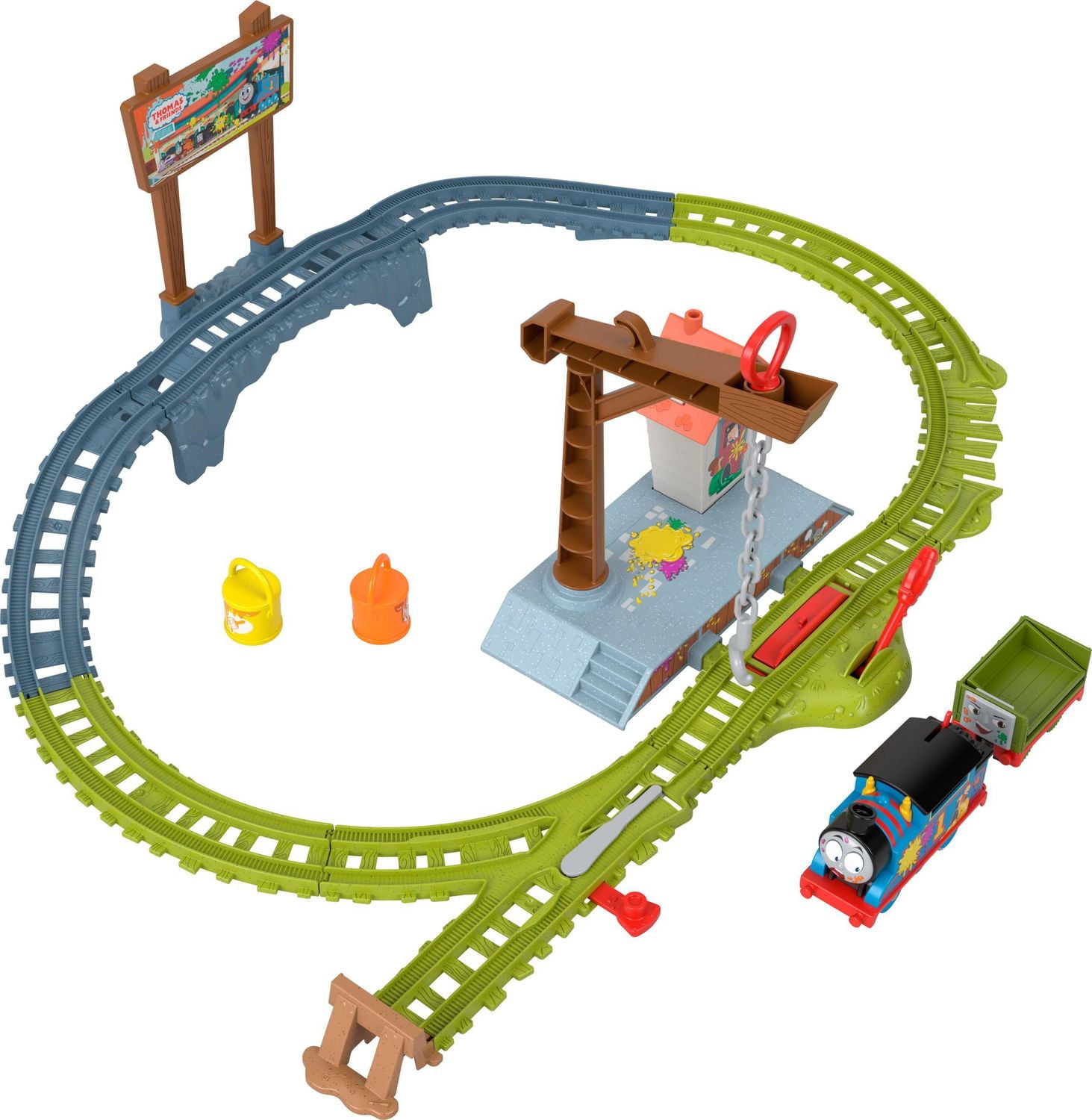 Thomas & Friends Paint Delivery Motorized Train and Track Set for Preschool Kids
