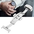 thumbnail image 3 of Boucle de Montre Boucle, Boucle Fermoir Bracelet Acier Inoxydable Fermoir Bracelet en Acier Inoxydable, pour Montre Femmes Remplacement Accessoire Hommes 18MM, 3 of 8