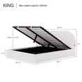 thumbnail image 4 of Aykah Lunel Boucle King Bed Frame with Storage, Upholstered Headboard, Metal Bed Frame King Size with Headboard, Hydraulic Storage System, No Box Spring Required (Marshmallow Boucle), 4 of 10