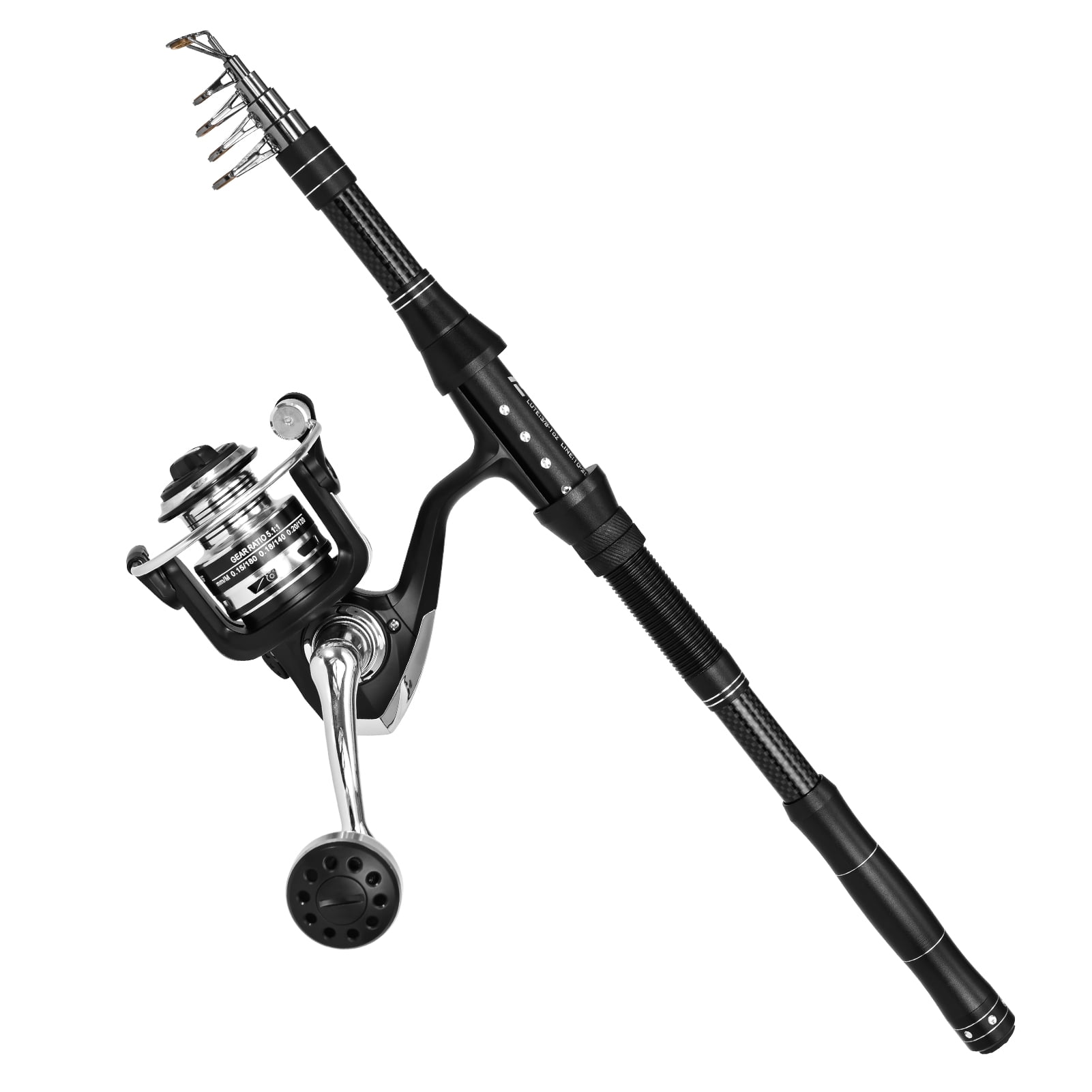 Kit Fishing Rod and Reel Combo Portable Fishing Rod With Fishing Line Lures Carry Bag