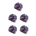 thumbnail image 3 of kurtrusly Tuque Bonnet Hijab Pré-Noué Foulard Turban Coloré Bandeau Réglable Protection des Oreilles Bandeau Accessoires Bonnet Fleur Bleue Ensemble de 5, 3 of 6