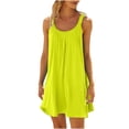 thumbnail image 1 of EQWLJWE Longue Robe pour Femmes Robe de Plage pour Femmes Paréo de Bikini Tenue de Plage Décontractée Vacances Courte Été Robes à Col Licou, 1 of 5