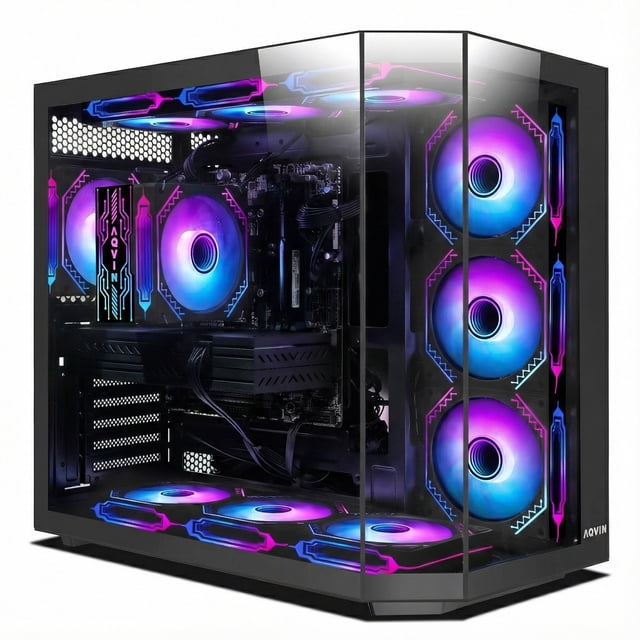 AQVIN Ignite Gaming Computer PC - AMD Ryzen 7 8700F CPU/ 32GB DDR5 RAM/ 1TB NVMe SSD/ GeForce RTX 5070 12GB Video Card/ Windows 11 Pro