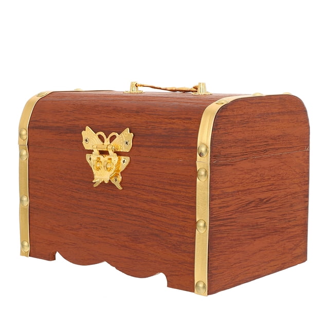 Miangastore Porte-Monnaie Vintage en Bois Rectangulaire 1Pcs 6.9X5.2In