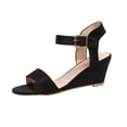 thumbnail image 2 of Dvkptbk Sandales Femme Femmes Couleur Unie Bout Rond Talon Compensé Boucle Suède Sandales Basses Chaussures Chaussures pour Femmes, 2 of 3