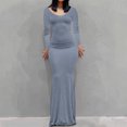 thumbnail image 1 of EQWLJWE Robes Moulantes pour Femmes Élégantes Col Rond Ajusté Manches Longues Aguichant sous-Couche Robe Nuisette, 1 of 6