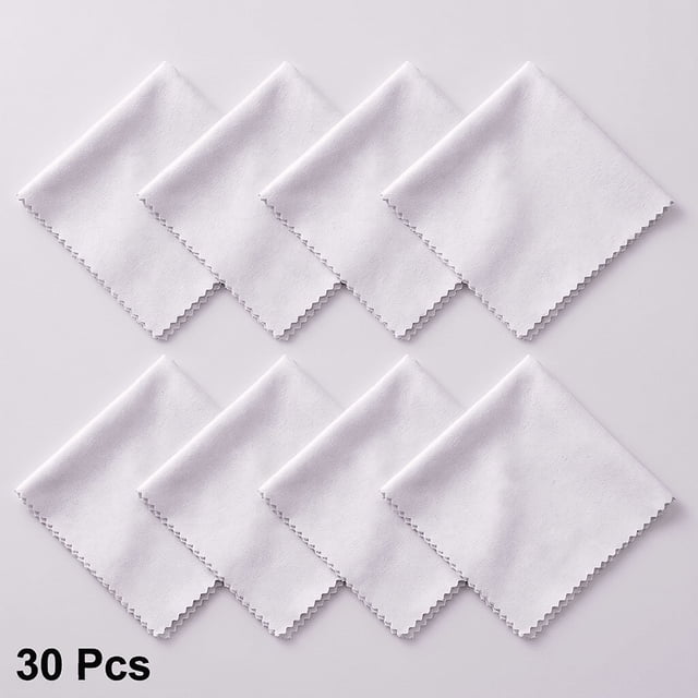 30 Pack White Microfiber Cleaning Cloths, 6