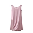 thumbnail image 4 of Birdeem Longues Chemises de Nuit pour Femmes Robe de Nuit Décontractée et à la Mode Couleur Unie Col Rond Manches Courtes avec Coussin de Poitrine, 4 of 12