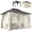 Beige, variant on Outsunny 10' x 12' Double Roof Hardtop Gazebo with Nettings Curtains Khaki