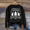 thumbnail image 1 of Qertyioot Pull d'Hiver Mode Femme Imprimé de Noël, Manches Longues Col Rond Chaud Ample Tendance Hauts Tricotés, 1 of 4