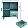 thumbnail image 3 of EastVita 30.7Inch Coffee Bar Cabinet with Wine Glass Rack & Storage, Green, 3 of 6