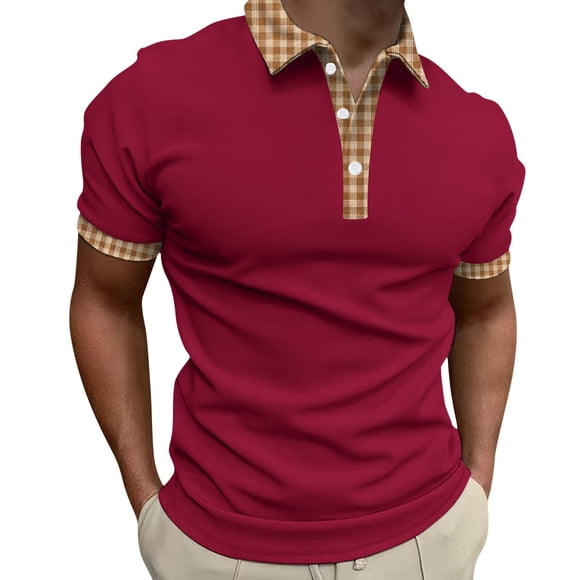 BOBOGOJP Men's Golf Polo Shirt Moisture-Wicking Performance Polo Shirt (Red,3XL)