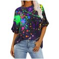 thumbnail image 1 of Pisexur Hauts pour Femmes Mode Décontractée Manches Courtes Col Rond T-Shirts Confortables Amples à Imprimé Floral Blouses Printemps Été Hauts Élégants à Imprimé Graphique Grande Taille Sorties S-5TG, 1 of 7