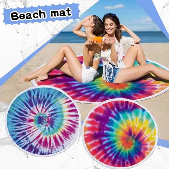 Xihbxyly Couverture de Plage Été Nouveautés Serviette de Plage Ronde Imprimée Châle en Microfibre Serviette de Plage Tapis de Plage Serviette de Plage