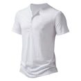 thumbnail image 2 of vdgthytj Short Sleeve T-Shirts for Men Button up Round Neck Slim Muscle Tees Lightweight Breathable Athletic Gym Shirts, 2 of 9
