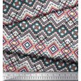 thumbnail image 3 of Soimoi Silk Fabric Geometric Kilim Printed Craft Fabric by The Yard 42 Inch Wide, 3 of 3
