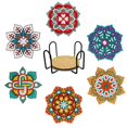 thumbnail image 3 of Painting Coasters Diy  Art Coasters With Holder Cork Pads For Spring Summer Party Home Decor, 3 of 13