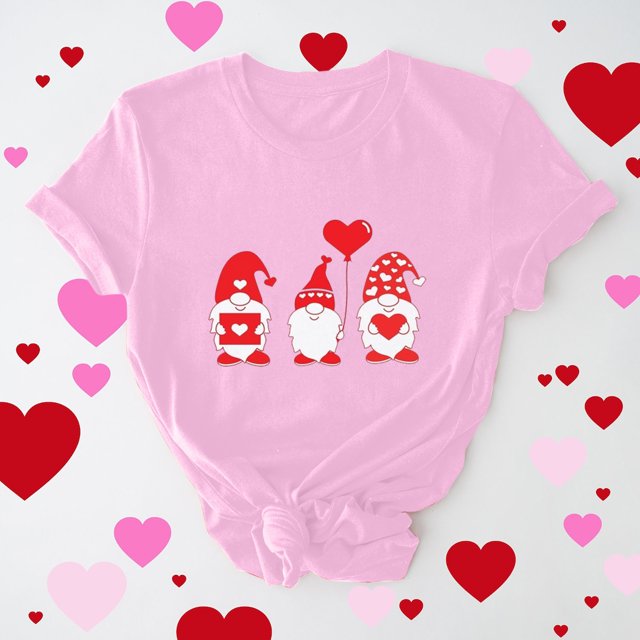 Meichang T-Shirts de la Saint-Valentin pour Femmes T-Shirts Graphiques Amusants de la Saint-Valentin Manches Courtes Col Rond T-Shirts de Vacances en Liquidation Cadeaux de la Saint-Valentin