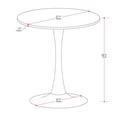 thumbnail image 3 of CorLiving Ivo Modern Round Melamine and Iron Pedestal Indoor Dining Table with Gold Base, 3 of 5