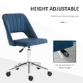 thumbnail image 4 of Vinsetto Armless Office Chair Swivel Computer Desk Chair, Blue, 4 of 10
